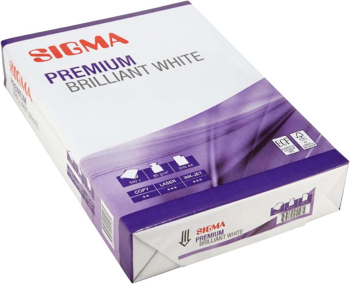 Papír kancelářský Sigma Premium Brilliant White Copy Paper A4 80 g/m2 500 listů